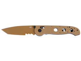 CRKT 3.97 Inch Tanto Part Serrated Knife (FDE G10 Handle)
