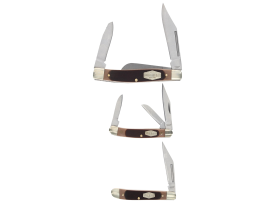 Old Timer Q4 Combo Folding Knife Satin Stainless Steel Sawcut Handle