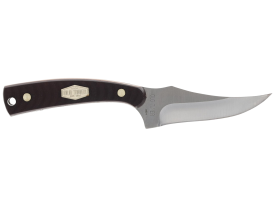 Old Timer Sharpfinger Folding/Fixed Knife Satin Stainless Brown/Brass Sawcut Handle