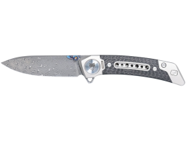 CobraTec Emperor Folding Knife 3 Inch Damascus VG-10 Stainless Carbon Fiber/SS Handle