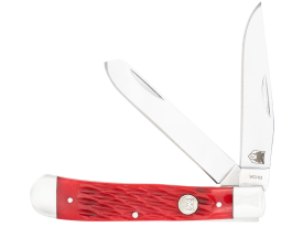 CobraTec Trapper Folding Knife VG-10 Stainless Red Bone/SS Handle