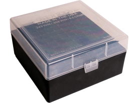Berrys Clear/Black Polypropylene Ammo Box 100 rd