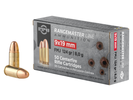 PPU Rangemaster 9mm Luger 124 Gr FMJ 50 Rounds (Box)