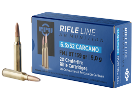 PPU Metric Rifle 6.5x52mm Carcano 139 Gr FMJ BT 20 Rounds (Box)