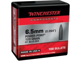Winchester Power-point 6.5 Creedmoor 129 Gr Silvertip Bullets (100 Bullets)
