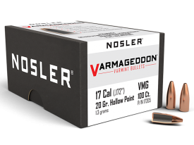 Nosler Varmageddon 17 Caliber 20 Gr Flat Base Hollow Point