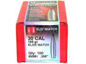 Hornady ELD Match 30 Caliber 195 Gr Extremely Low Drag-Match Bullets (Box)