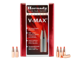 Hornady V-Max 22 Caliber .224 Diameter 60 Grain Bullets - 100 Per Box