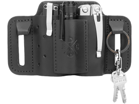 Mini Easy Slide Black Leather Belt Holster Medium