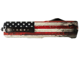 Templar Knife® - MZWUS521 - Premium 3" OTF Tanto Part Serrated US Flag Knife