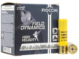 Fiocchi 20 Gauge 3 1-1/4 oz 8 Shot 1200 fps Ammo