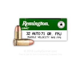 Remington UMC .32 ACP 71 Grain FMJ (50 Rounds)