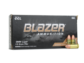 Blazer Brass, 9mm ammo, 9mm fmj, ammo for sale, 9mm ammo for sale, 9x19, Blazer Brass ammo, Ammunition Depot