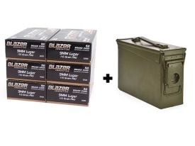 Blazer Brass 9mm 115 Gr FMJ (Range Bundle) w/ Heavy Duty Ammo Can