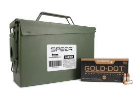 Speer Gold Dot 9mm 147 Gr JHP Heavy Duty Ammo Can Bundle