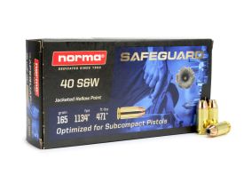 Norma Safeguard 40 S&W 165 Gr JHP (Box)