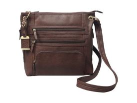 Bulldog Cases Large Cross Body Concealed Carry Purse Brown