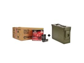 Clever Express Buckshot 12 Gauge 2.75" 00 Buck 9 Pellet (Case) w/ 50 Caliber Ammo Can