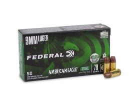 AE9LF1 Federal American Eagle Indoor Range Training 9mm 70 Grain Lead Free Ball