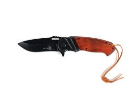 Elk Ridge Spring Assisted Opening Drop Point Folding Pocket Knife (Black Pakkawood)