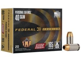 Federal Personal Defense Hydra-Shok Deep 40 S&W 165 Grain JHP P40HSD1 Ammo Buy