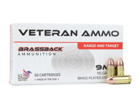 Hyperion Munitions Veteran Ammo 9mm 115 Gr FMJ (Box)