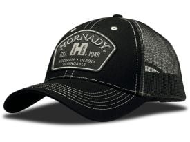 Hornady Mesh Logo Trucker Hat, Black and White