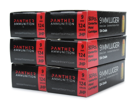 Panther Ammo 9mm 124 Gr JHP (Range Bundle)