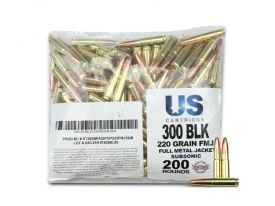 US Cartridge 300 Blackout 220 Gr Subsonic FMJ (200 Rounds)