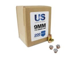US Cartridge 9mm 115 Gr JHP (LE Contract Overrun) (200 Rounds)