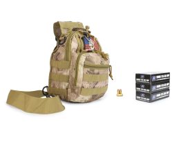 US Cartridge 9mm 115 Gr Nosler JHP w/ RTAC Tactical Sling Pack (Desert Python) (150 Rounds)