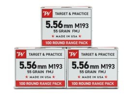 Winchester USA M193 5.56x45mm NATO 55 Gr FMJ Range Bundle 300 Rounds