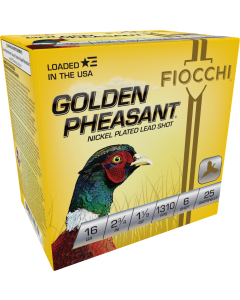 Fiocchi Golden Pheasant 16 Gauge 2.75 1 1/8 oz 6 Shot 16GP6