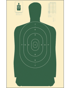 Action Target B27SGREEN100 Qualification Standard Silhouette Paper Hanging 24 x 45 GreenWhite 100 Per Box
