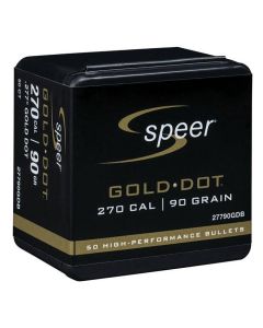 Speer Gold Dot 270 Caliber (.277) 90 Grain Soft Point Bullets - 50/Box