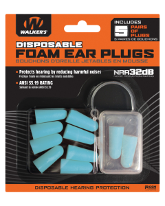 Walkers Game Ear Foam Ear Plugs 5 Pack (Teal)