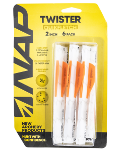 NAP Quickfletch Twister 2 White Orange Fletching 6 Pack