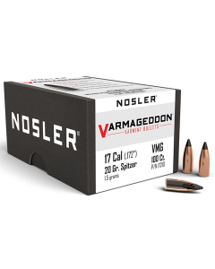 Nosler Varmageddon 17 Cal 20gr Flat Base Tipped Projectiles