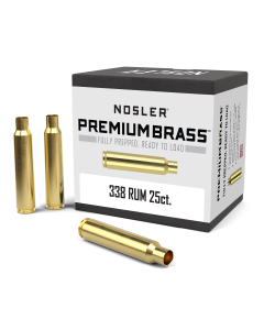 Nosler Premium Unprimed Brass Rifle Cases 338 RUM 25ct