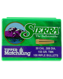 Sierra 30 Caliber 155gr Tipped MatchKing Projectiles 100/Box