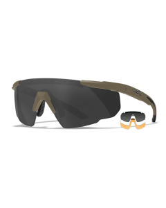 Wiley X Saber Advanced Smoke Gray/Clear/Light Rust Polycarbonate Matte Tan Frame