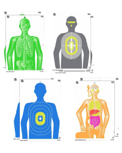 EZ-Aim 15645 Imposing Figure  Silhouette Paper Works w/Handgun/Shotgun/Airsoft Gun/BB Guns/Pellet Gun 12 x 18 Multi-Color 8 Pack