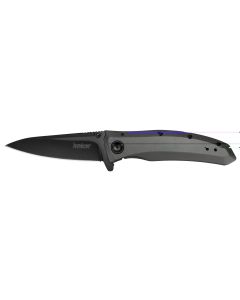 Kershaw Grid 3.7" Folding Knife - Plain Edge, Black-Oxide, SpeedSafe Assisted