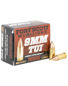 Fort Scott Munitions (TUI) 9mm 115 GR Solid Copper Spun Ammo 9MM115SCV
