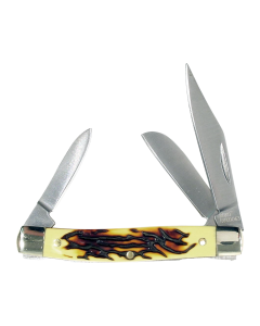 RYNOBLADE KNIVES® - RUK0063-CS - 2.75" Folding Clip Point Plain Deer Horn Knife