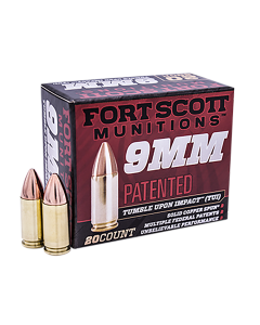 Fort Scott Munitions (TUI) 9mm 115 GR Solid Copper Spun Ammo 9MM115SCVNIC