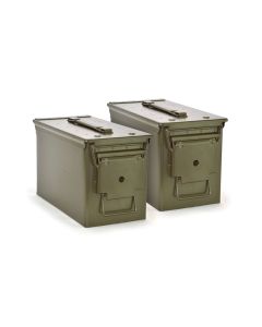 M2A1 50 Caliber Empty Ammo Cans - 2 Pack (New)