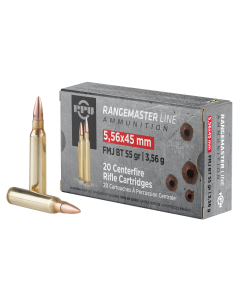 PPU Rangemaster 5.56x45mm NATO 55 Gr FMJ BT 20 Rounds Ammo