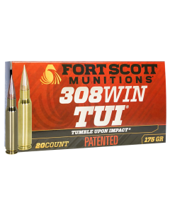 Fort Scott Munitions Tumble Upon Impact 308 Win 175 Grain Solid Copper Spun (Box)