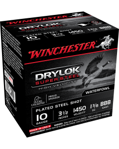 Winchester Drylok Super Steel 10 Gauge 3.50 1-3/8 oz BBB Shot (Box) / Rebate Eligible